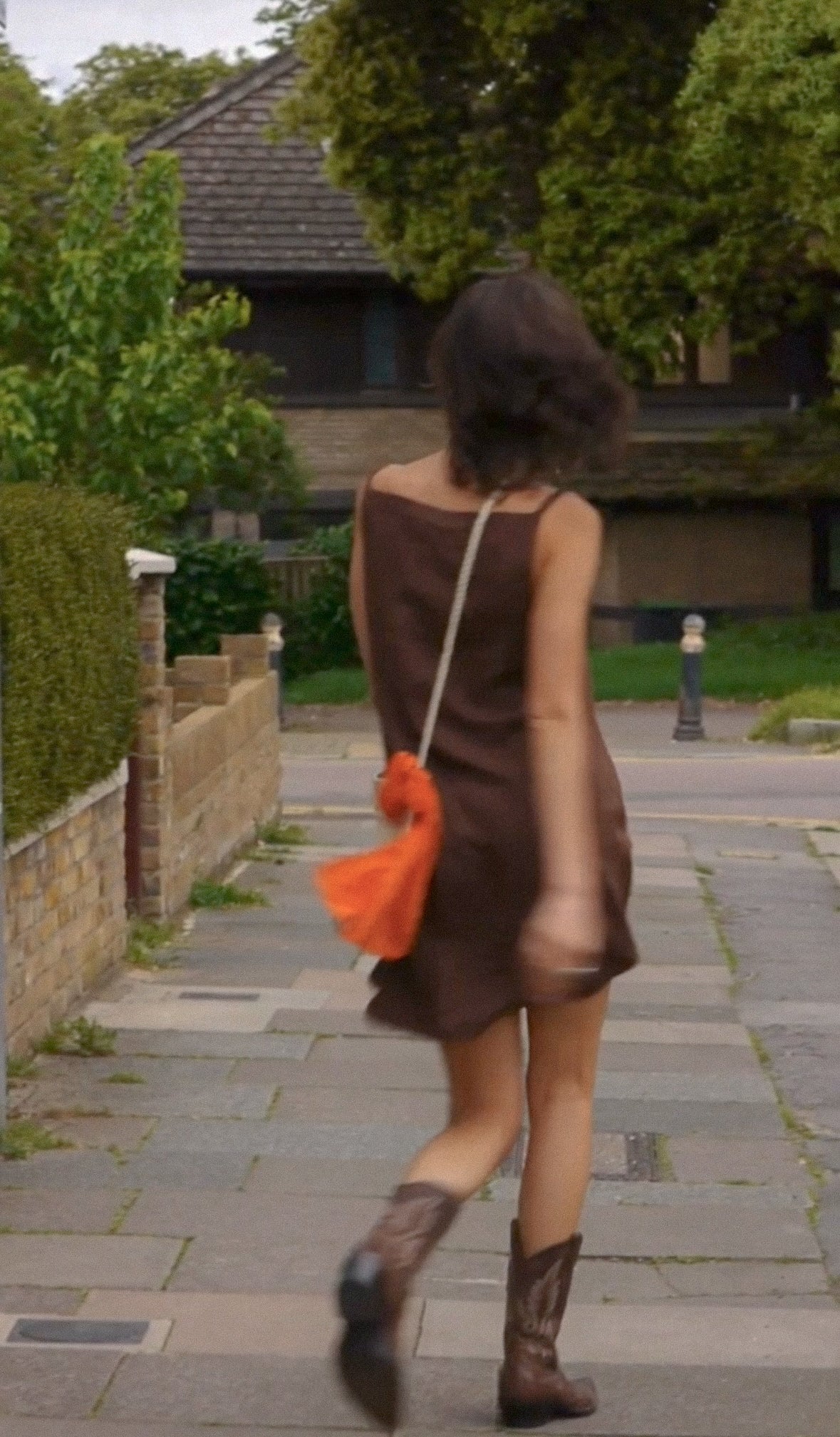 BROWN LINEN DRESS