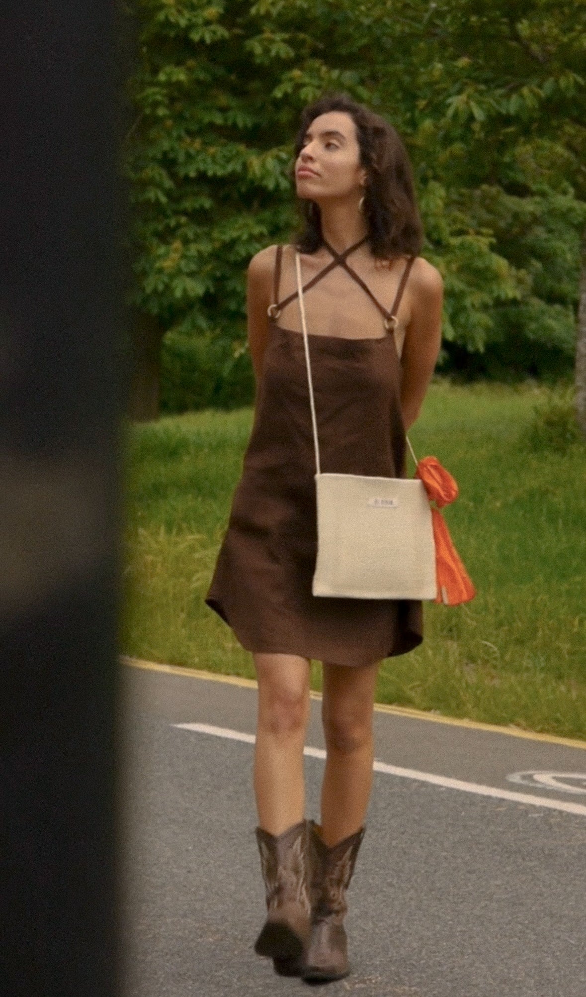 BROWN LINEN DRESS