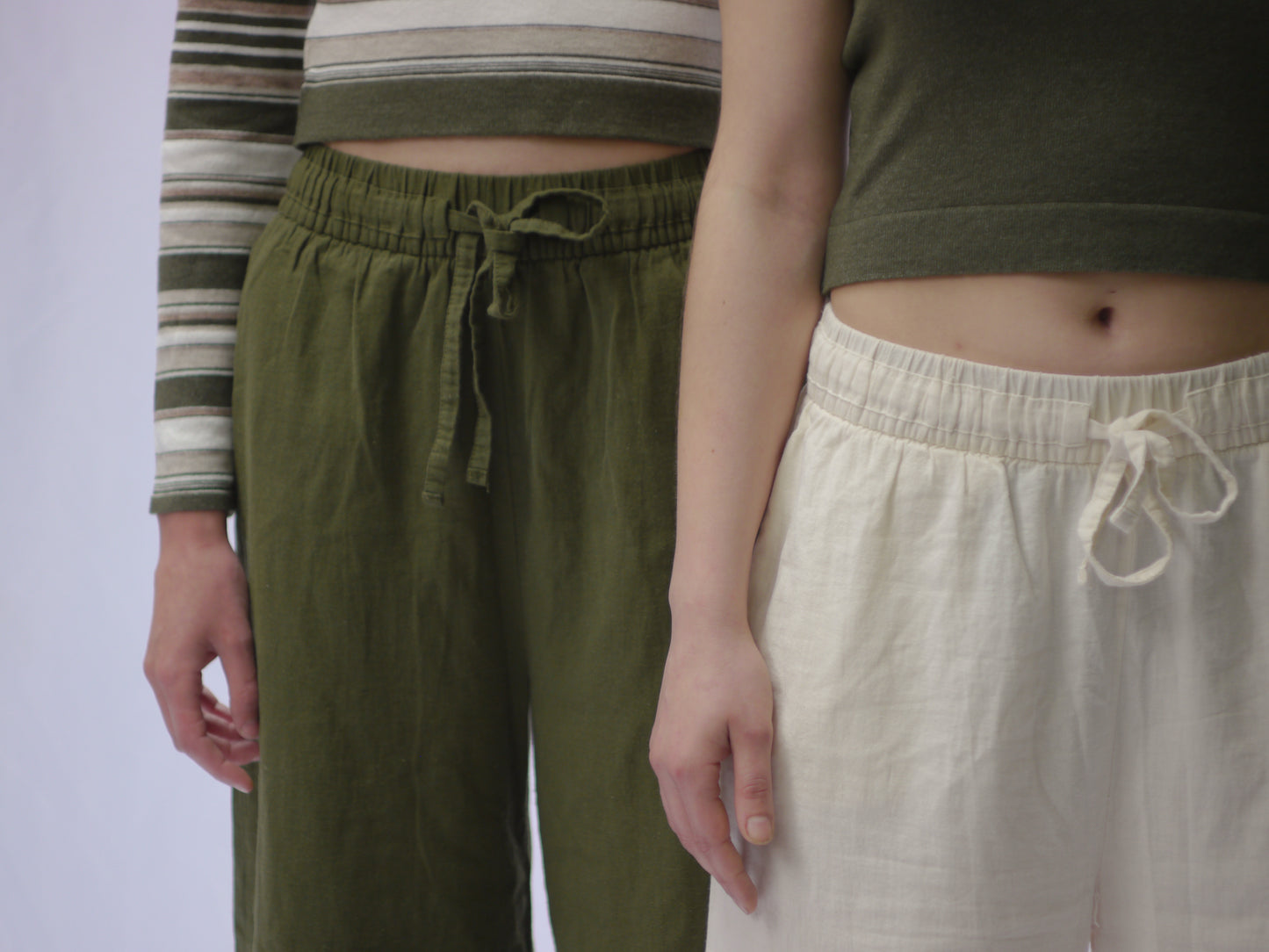 OLIVE LINEN TROUSERS