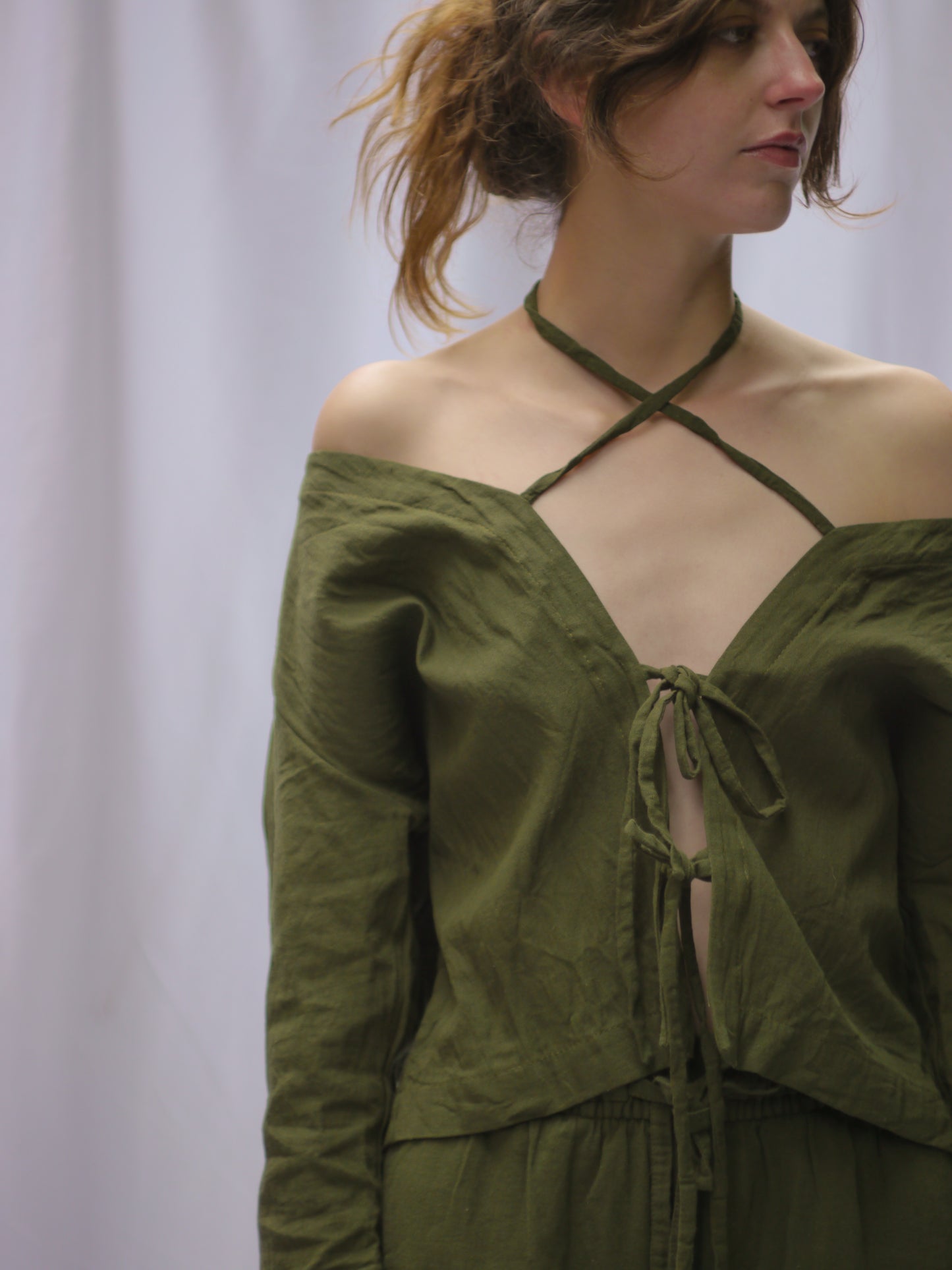 OLIVE LINEN TOP