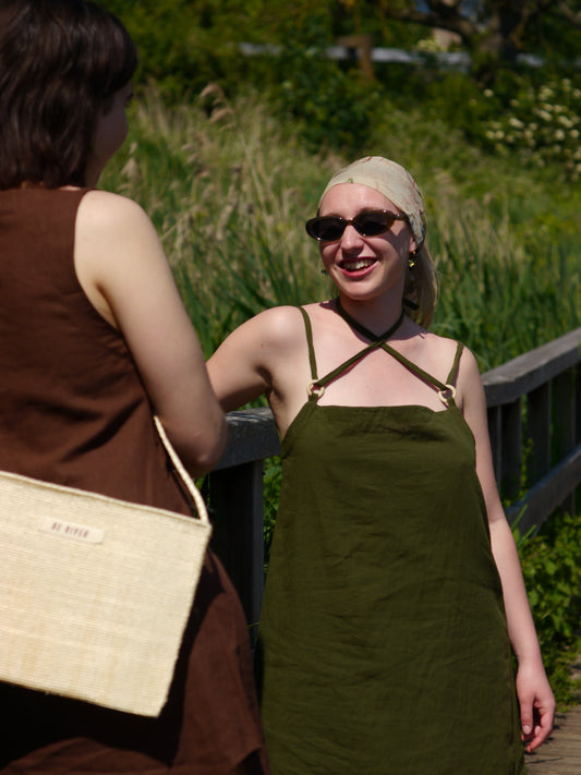 OLIVE LINEN DRESS