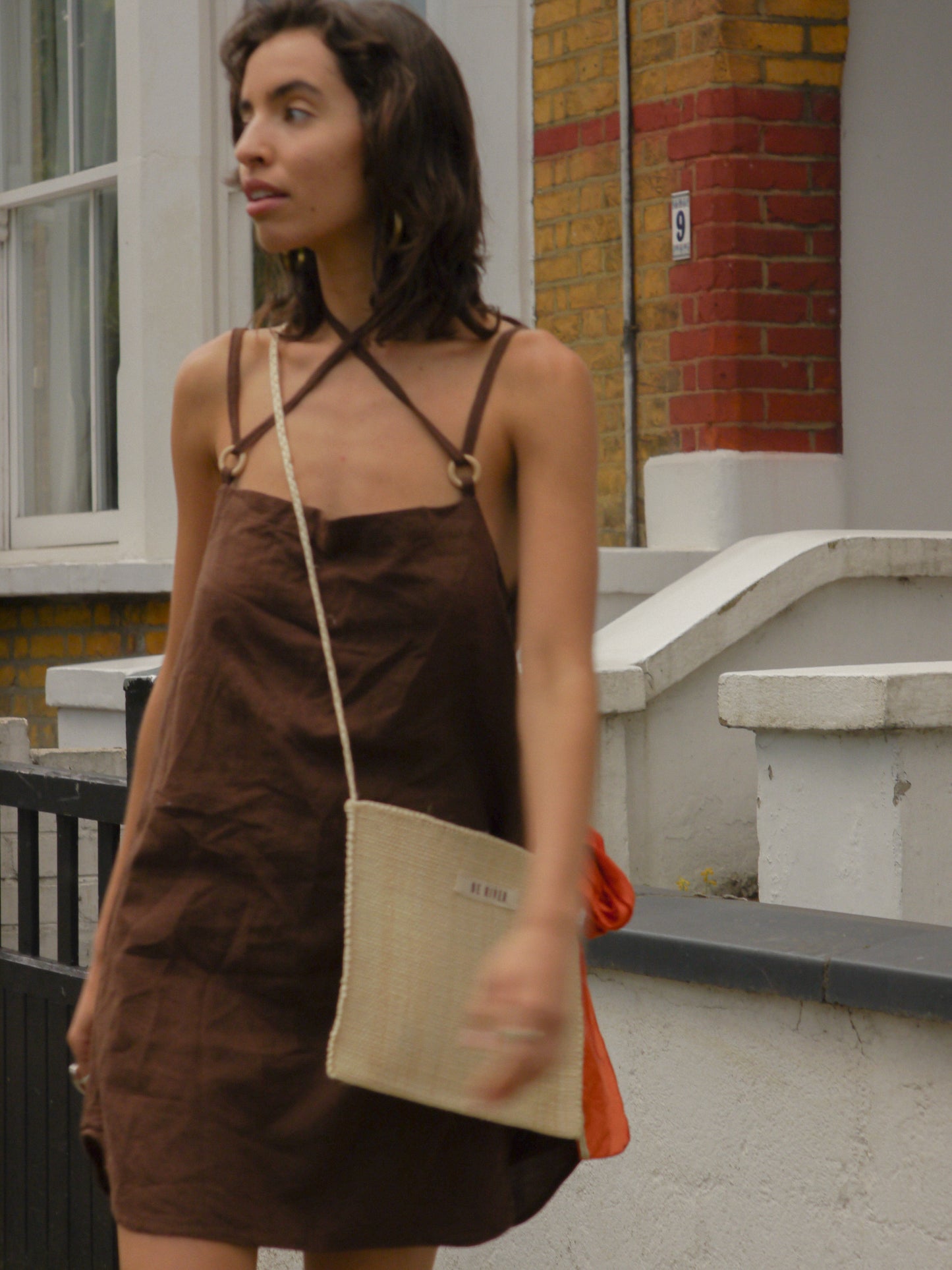BROWN LINEN DRESS