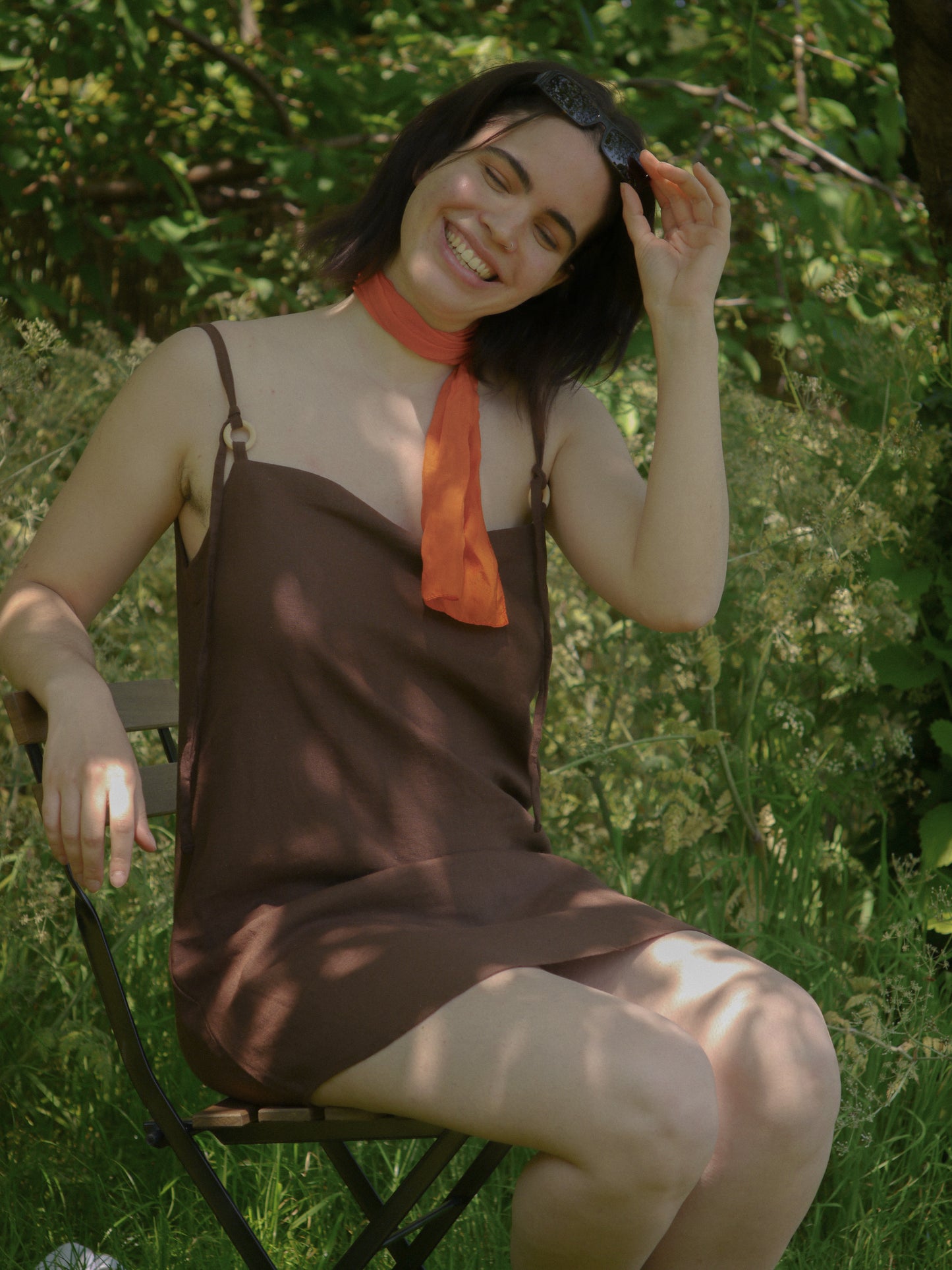 BROWN LINEN DRESS