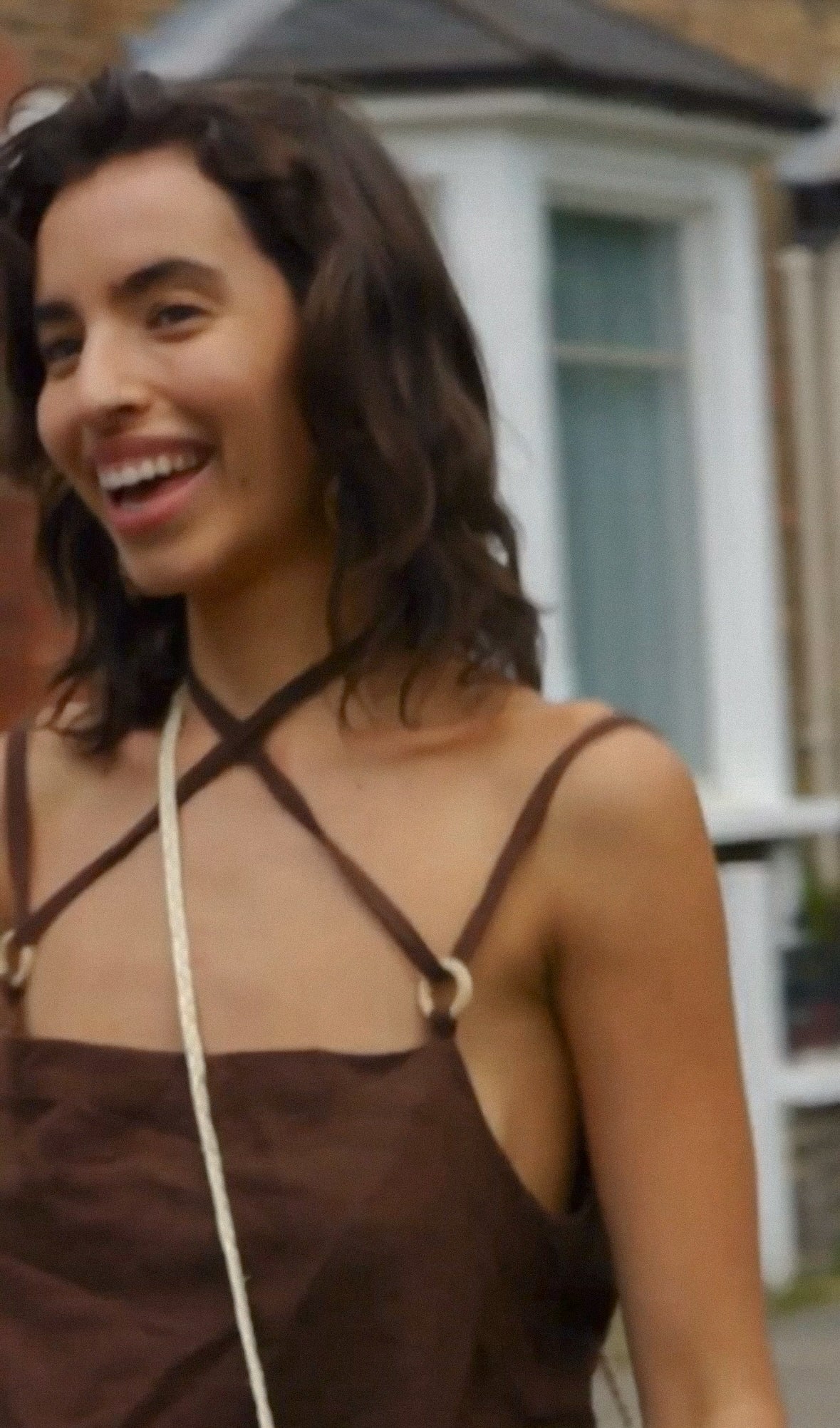 BROWN LINEN DRESS