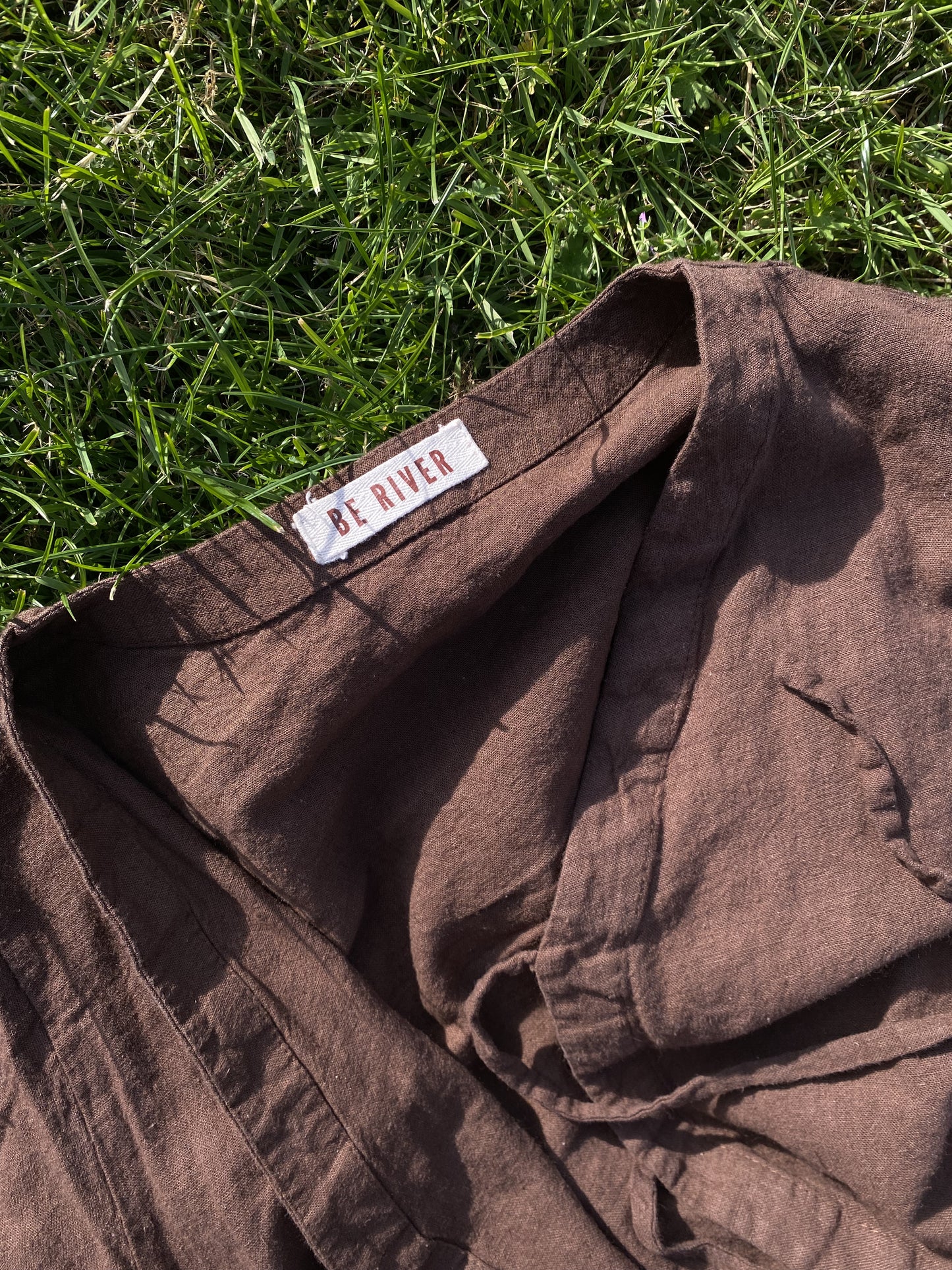 BROWN LINEN TOP