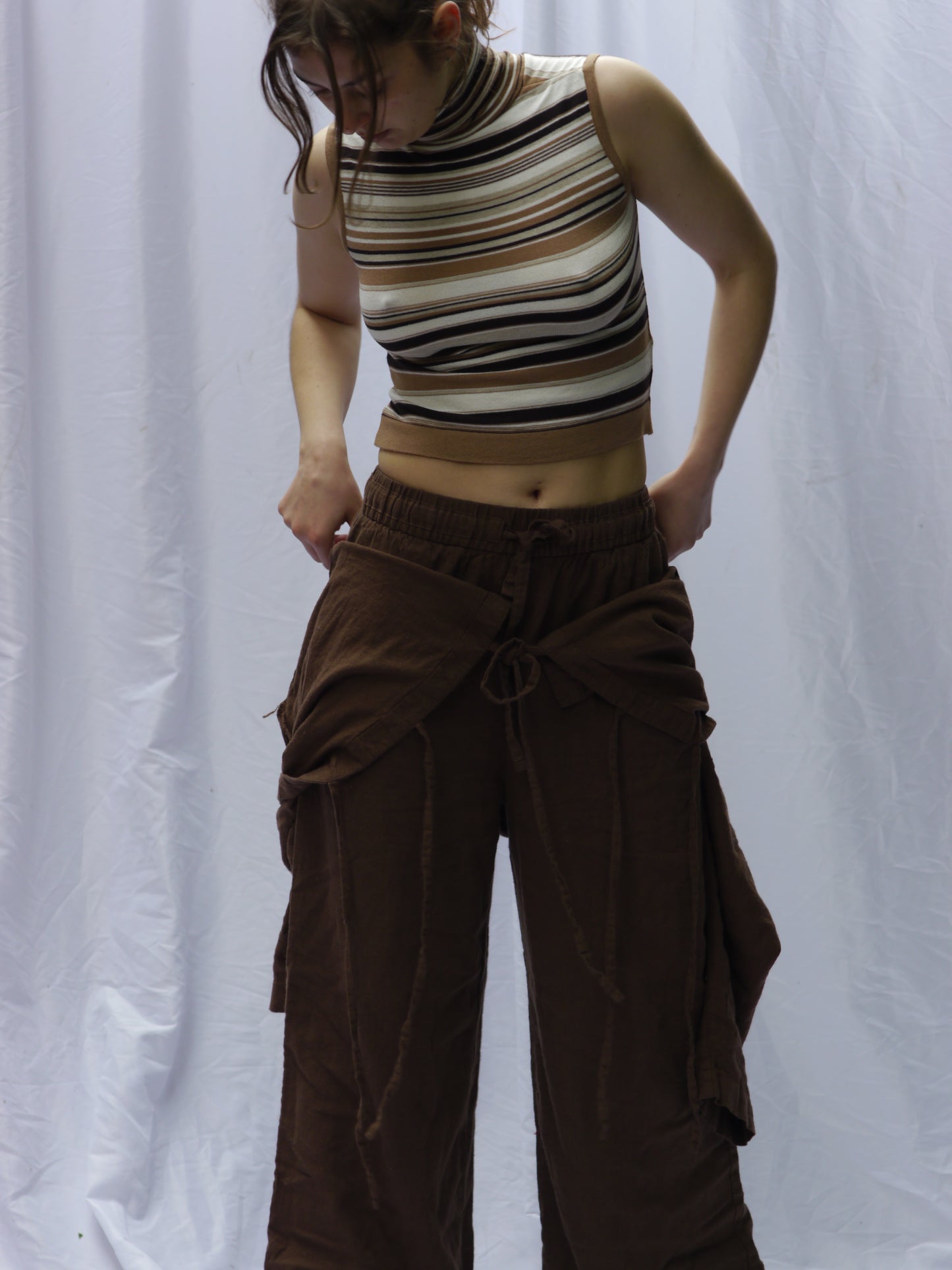 BROWN LINEN TROUSERS