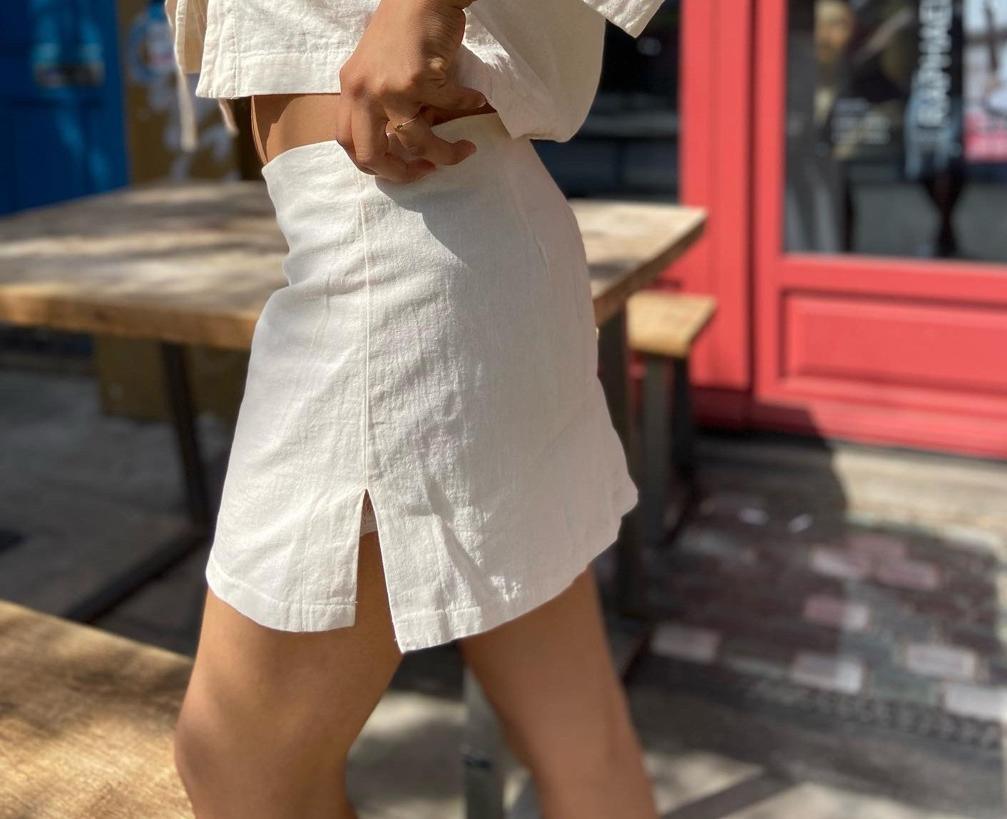 NATURAL LINEN SKIRT